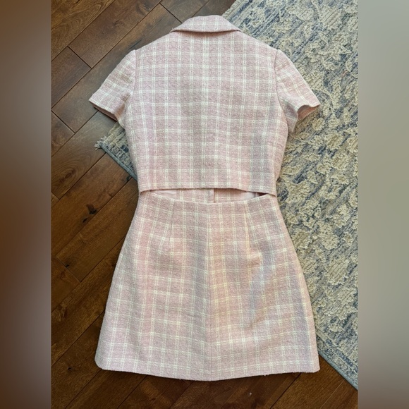 Self-Portrait Pink Boucle Tweed Mini Dress NWT Size 4 – Feminine Luxury - Picture 4 of 5